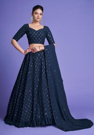 Picture of Radiant Georgette Midnight Blue Lehenga Choli