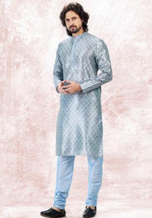 Picture of Ravishing Silk Light Steel Blue Kurtas