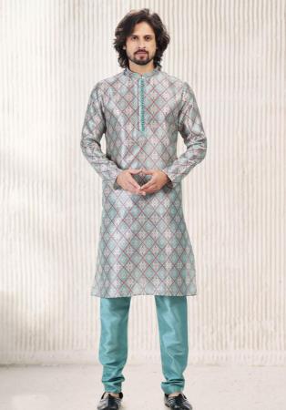 Picture of Fascinating Silk Dark Grey Kurtas