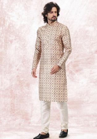 Picture of Shapely Silk Tan Kurtas