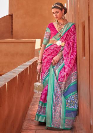 Picture of Marvelous Cotton & Silk Medium Violet Red Saree