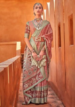 Picture of Comely Cotton & Silk Dark Salmon Saree