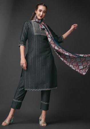 Picture of Cotton Dark Slate Grey Readymade Salwar Kameez