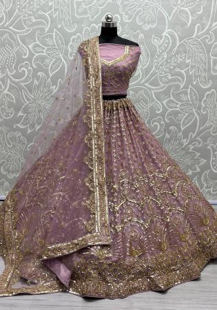 Picture of Wonderful Net Grey Lehenga Choli