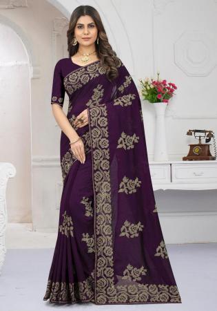 Picture of Wonderful Silk Purple Saree