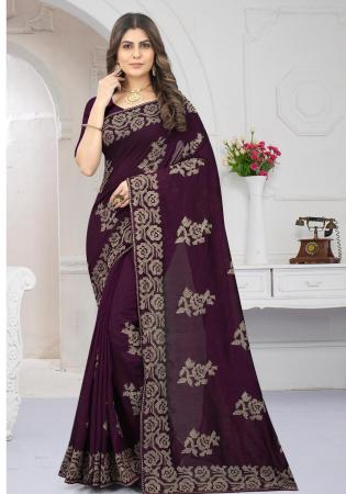 Picture of Classy Silk Dark Olive Green Saree