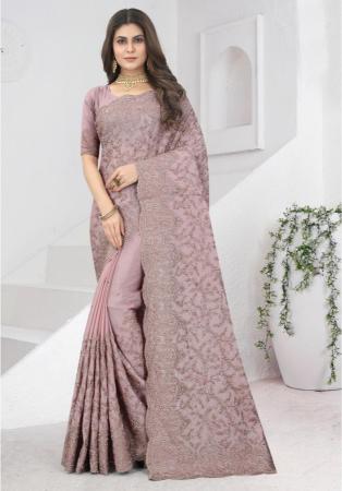 Picture of Elegant Chiffon & Georgette & Net Thistle Saree