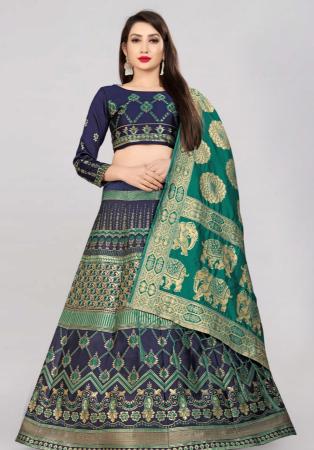 Picture of Radiant Silk Dark Slate Grey Lehenga Choli