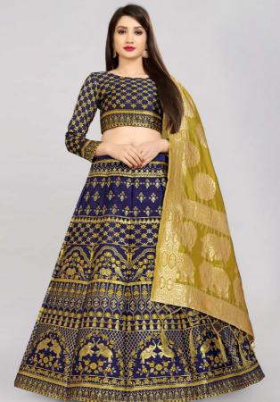 Picture of Pretty Silk Navy Blue Lehenga Choli