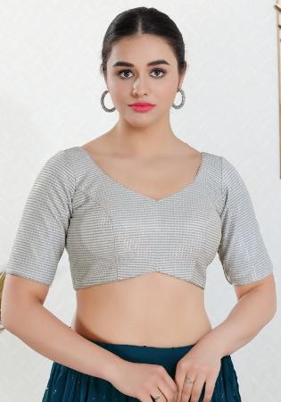 Picture of Sublime Chiffon Light Slate Grey Designer Blouse