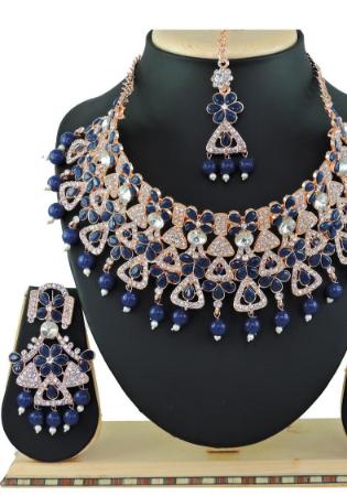 Picture of Superb Dark Slate Blue Necklace Set