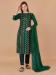 Picture of Organza Dark Green Straight Cut Salwar Kameez