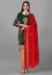 Picture of Georgette Dark Olive Green Straight Cut Salwar Kameez