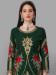 Picture of Georgette Dark Olive Green Straight Cut Salwar Kameez