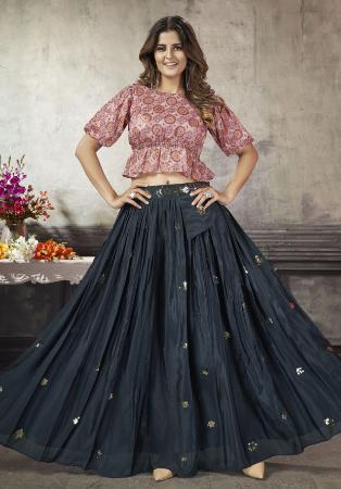 Picture of Delightful Silk Rosy Brown Readymade Lehenga Choli