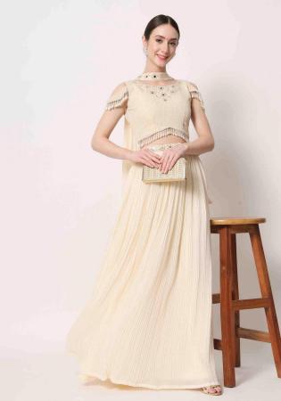 Picture of Grand Georgette & Silk Beige Lehenga Choli