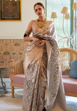 Picture of Excellent Silk Grey Saree