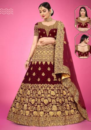 Picture of Nice Georgette Maroon Lehenga Choli