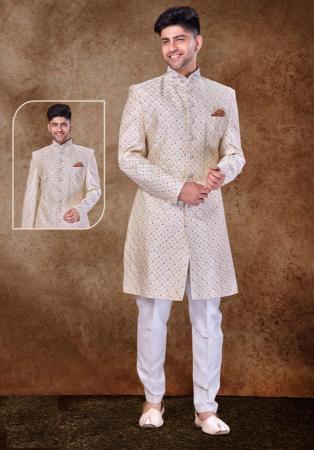 Picture of Ravishing Silk Thistle Sherwani