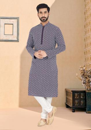 Picture of Marvelous Silk Light Steel Blue Kurtas