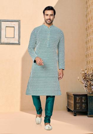 Picture of Comely Silk Sea Green Kurtas