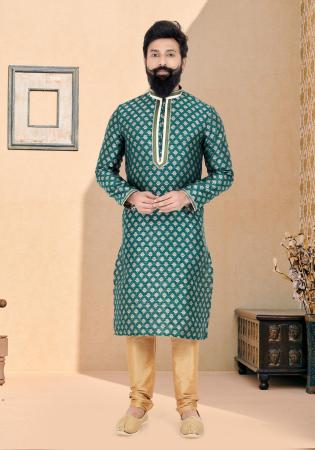 Picture of Stunning Silk Sea Green Kurtas