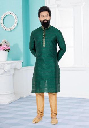 Picture of Beautiful Silk Forest Green Kurtas