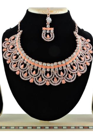 Picture of Graceful Dark Salmon Necklace Set