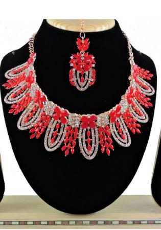 Picture of Pretty Fire Brick Necklace Set