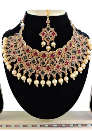 Picture of Nice Dark Khaki Necklace Set