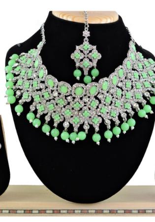 Picture of Bewitching Dark Sea Green Necklace Set