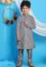 Picture of Alluring Georgette Light Slate Grey Kids Kurta Pyjama