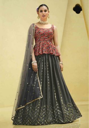 Picture of Taking Silk Dim Gray Lehenga Choli