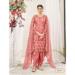 Picture of Superb Net Light Coral Straight Cut Salwar Kameez