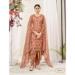 Picture of Admirable Net Tan Straight Cut Salwar Kameez