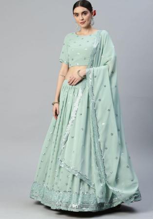 Picture of Pleasing Georgette Light Steel Blue Lehenga Choli