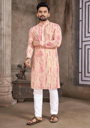 Picture of Delightful Cotton Tan Kurtas