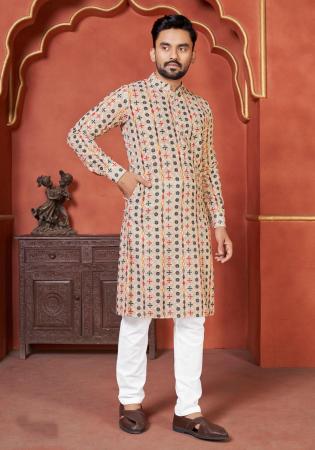 Picture of Delightful Cotton Tan Kurtas