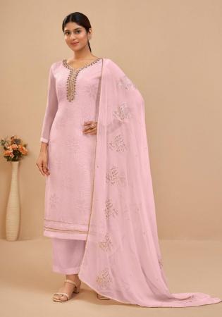 Picture of Excellent Georgette Tan Straight Cut Salwar Kameez