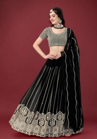 Picture of Comely Georgette Black Lehenga Choli