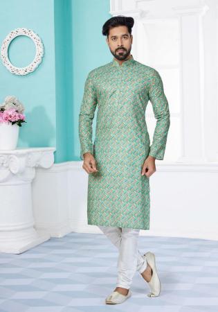 Picture of Well Formed Cotton Dark Sea Green Kurtas