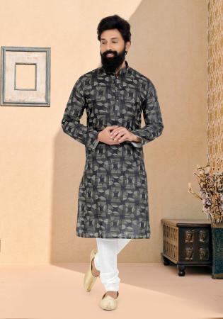 Picture of Elegant Cotton Black Kurtas