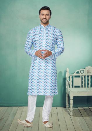 Picture of Exquisite Cotton Powder Blue Kurtas