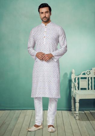 Picture of Sightly Silk White Kurtas