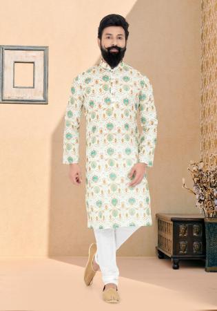 Picture of Sightly Silk Beige Kurtas