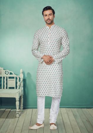 Picture of Sublime Silk Light Steel Blue Kurtas