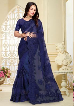 Picture of Radiant Net Dark Slate Grey Saree