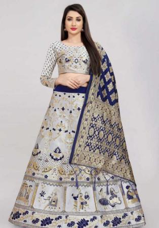 Picture of Elegant Silk Azure Lehenga Choli