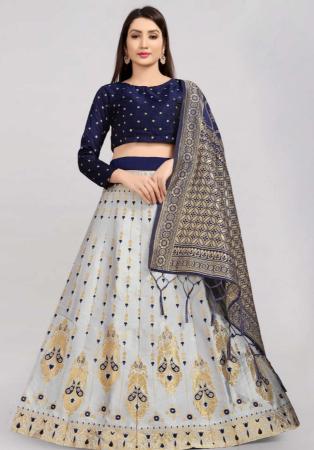 Picture of Enticing Silk Off White Lehenga Choli