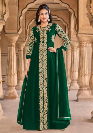 Picture of Amazing Georgette Dark Green Anarkali Salwar Kameez